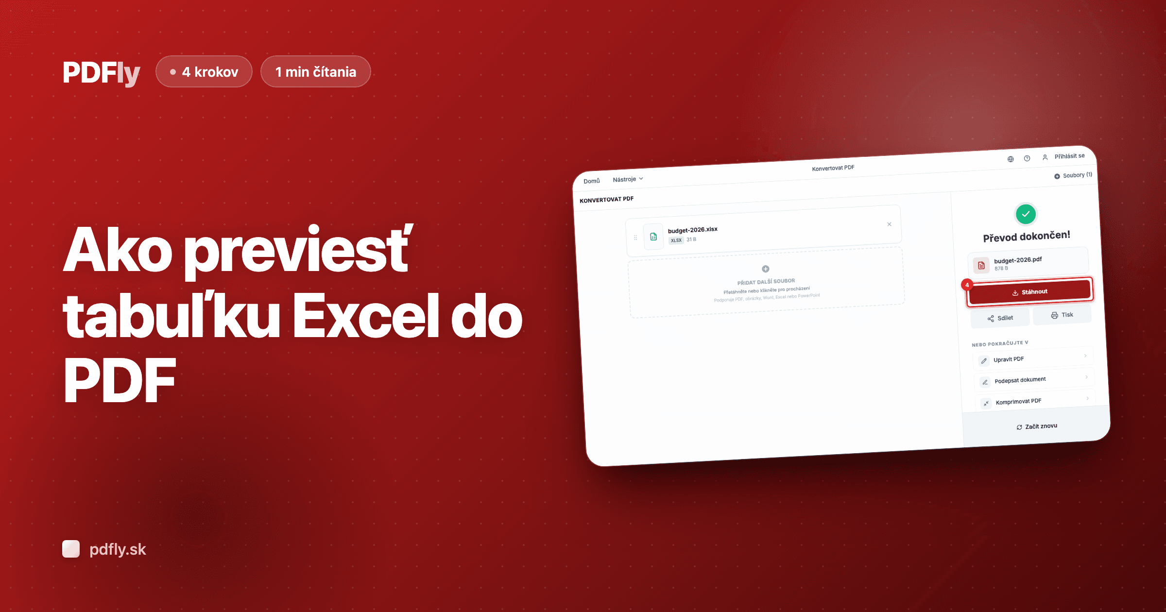 Ako previesť tabuľku Excel do PDF