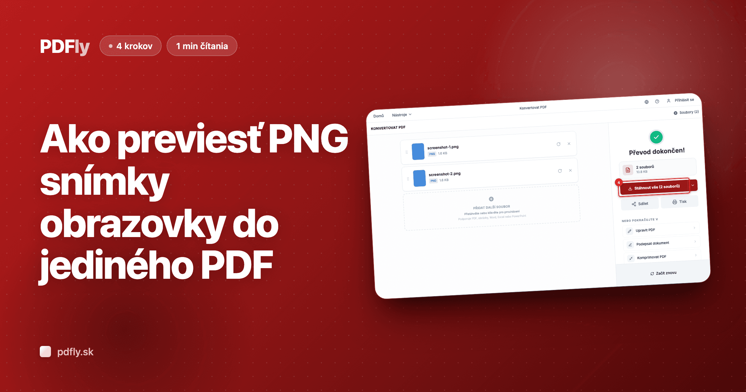 Ako previesť PNG snímky obrazovky do jediného PDF
