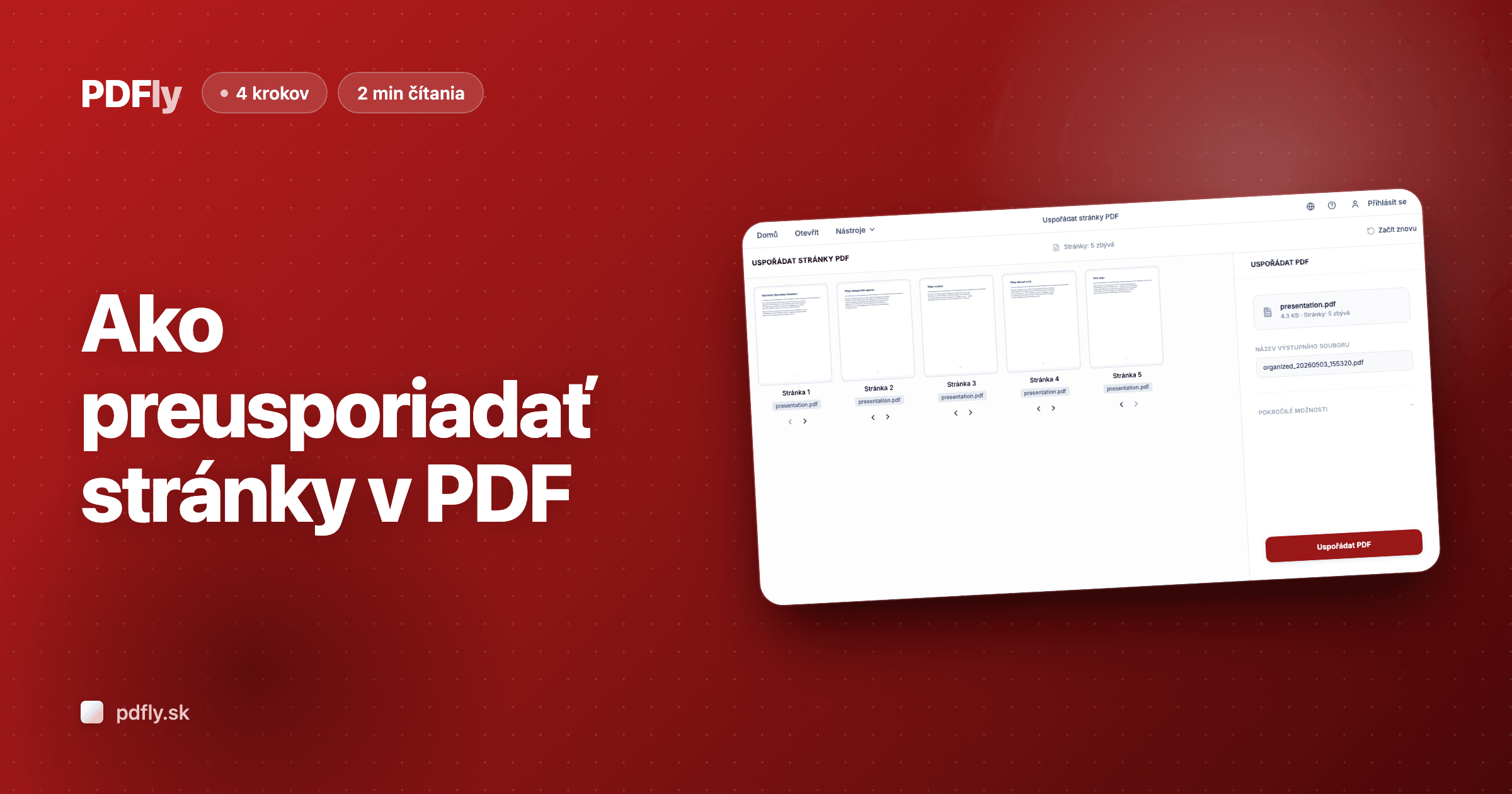 Ako preusporiadať stránky v PDF
